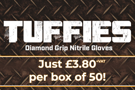 Tuffies Orange Diamond Grip High-Performance Nitrile Gloves • Now available at Heating World of Spares