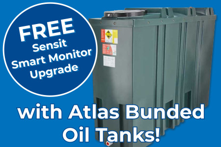 Limited Time Offer • Free Sensit Smart Monitor Upgrade with Atlas Bunded Oil Tanks